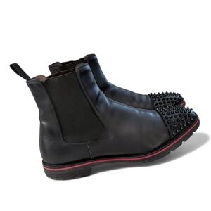 Men’s Christian Louboutin Melon Spikes, Chelsea Boots (Black) Size: 44/11